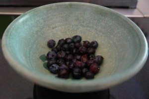 thawing blueberries